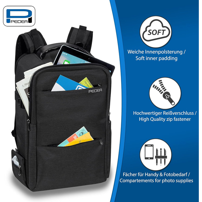 Плечовий рюкзак Pedea Noble для чоловіків та жінок, антрацитовий колір