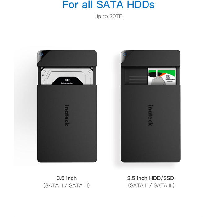 Корпус для жорсткого диска Inateck 3.5 USB 3.0: зовнішній корпус HDD/SSD з підтримкою UASP та живленням 12V/2A (до 20TB)
