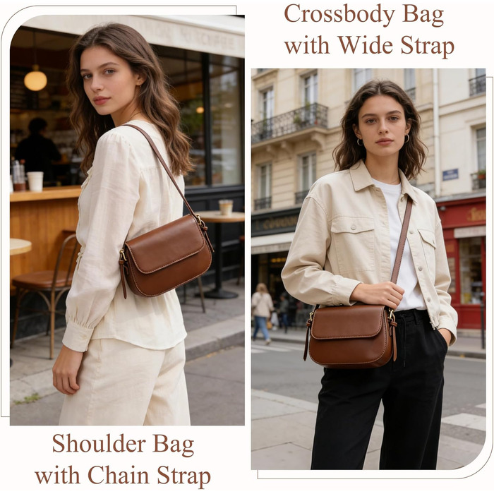 Сумка жіноча через плече з PU шкіри, маленька сумка-шопер для повсякденного використання, роботи та відпочинку (Коричнева)