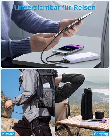 Power Bank AsperX 10000mAh 2 шт. Slim, портативний акумулятор USB-C для iPhone, iPad, Huawei, планшетів – блакитний + фіолетовий