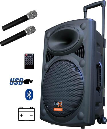 E-Lektron EL30-M MK-III: Портативна акустична система 700W з Bluetooth, MP3, USB, SD, 2 мікрофона та пультом - Soundsystem