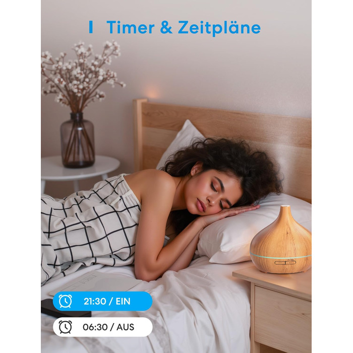 Розумний аромадифузор Meross Mini | 400 мл, RGB, керування через додаток та голосові помічники | Ультразвуковий зволожувач повітря | Сумісний з Apple Home, Alexa, Google Home