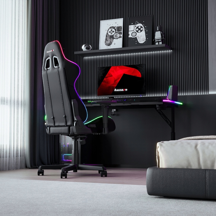 Ігровий стіл Huzaro Hero 3.6 RGB Black з LED-підсвіткою