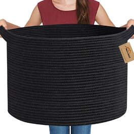 Великий рожевий плетений кошик MEGASKET для зберігання, 55,9×55,9×35,6 см – кошик для іграшок, органайзер для пледів, зберігання у вітальні