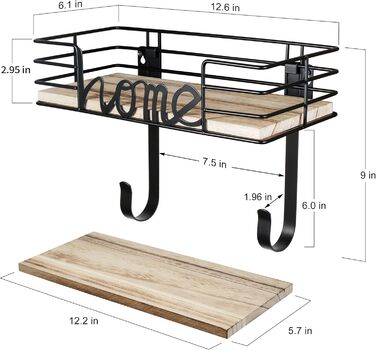 Настільна гладильна дошка MOREE з кріпленням на стіну, кошиком для зберігання та гачками (чорний)