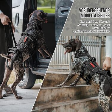 Шлейка для собак OneTigris SKYEWALKER, чорна, XL (39-64 кг) з регулюванням, для підтримки та реабілітації