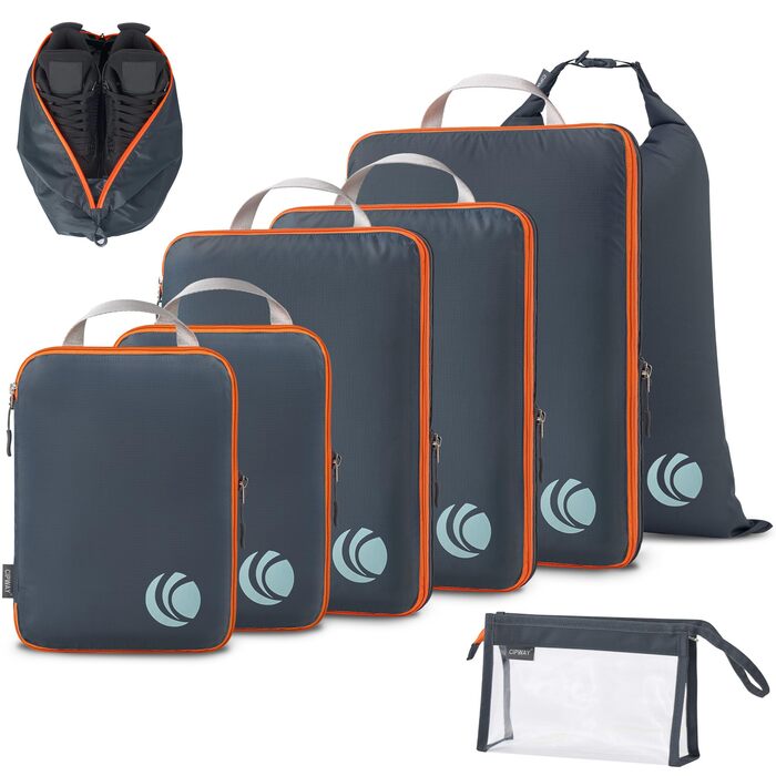 Органайзер для валізи Cipway Kompression Set (8 шт, сірий) - Кубики для пакування, набір для подорожей