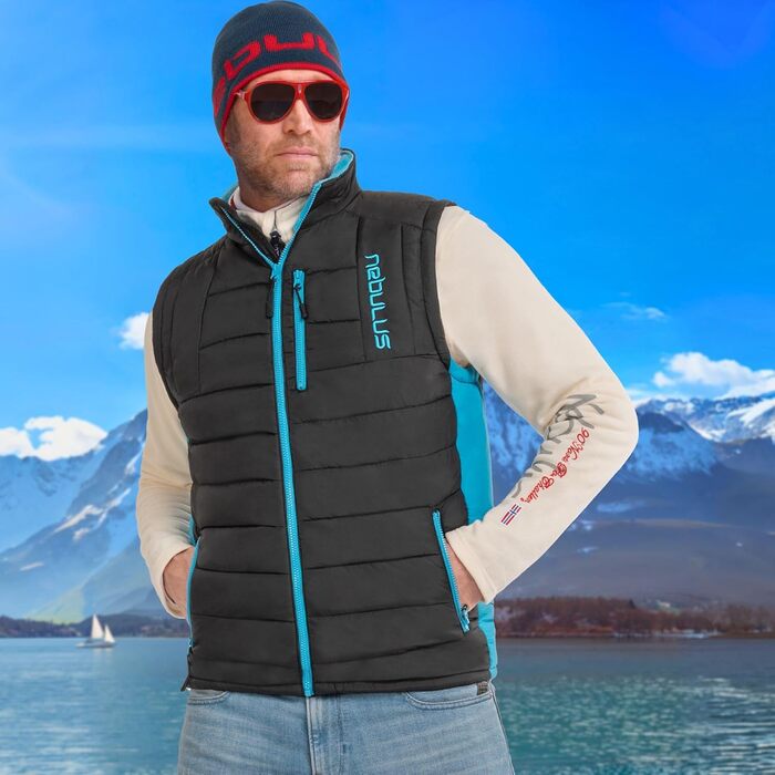 Чоловіча жилетка Nebulus REVIVAL, тепла жилетка з довгим замком-блискавкою XXL чорно-малібу