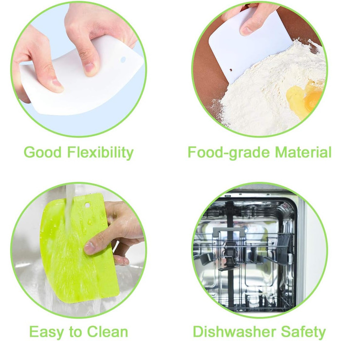 Набір карт для тіста Vicloon (3 шт.) з нержавіючої сталі, картки для розкачування тіста, скребки для тіста, для тортів, піци, хліба, кухонні аксесуари, сріблясті