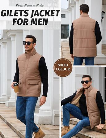 Чоловіча степкова жилетка Lonya Weste, водонепроникна, тепла, з флісовою підкладкою, з кишенями, хакі, розмір M