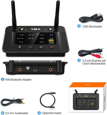 HiFi Bluetooth адаптер 1Mii B03Pro+ з підтримкою LDAC, передавач та приймач для телевізора та стереосистем