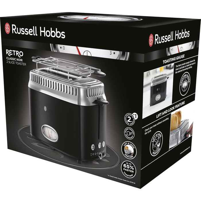 Електричний чайник Russell Hobbs 1.7л, 2400W, Retro дизайн, нержавіюча сталь, з індикатором температури та рівня води