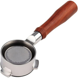 Бездонний портафільтр 54мм для кавомашин Sage/Breville Barista 870/878/880, сумісний з еспресо-машинами 54мм, з фільтром на 1 чашку, дерев'яна ручка