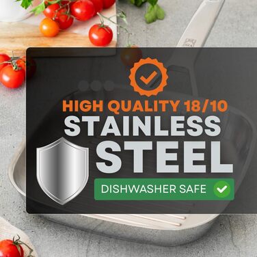 Бра Signature Гриль-сковорода рифлена 24 см з нержавіючої сталі, універсальна для всіх плит