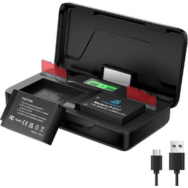 Акумулятор LP-E17 1300mAh та зарядний пристрій LED Dual USB для Canon Rebel SL3, SL2, T8i, T7i, T6i, T6s, EOS R10, R50, R8, RP, M3, M5, M6, 200D, 77D, 750D, 760D, 800D, 8000D (2 шт. акумулятори & 1 зарядний пристрій)