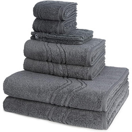 Набір рушників Ross Cashmere Feeling 8 шт: 2 для прання, 2 для гостей, 2 для душу, 2 для рук, антрацит