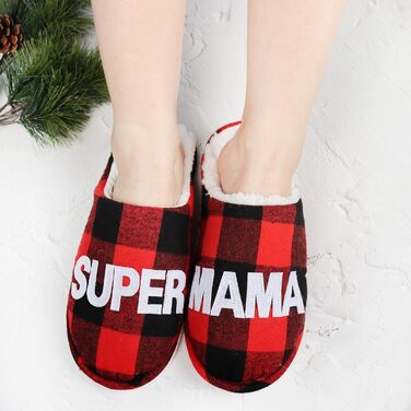 Тапочки жіночі зимові подарунок для жінок, теплі, м'які, з плюшу, антиковзкі, кумедні (40/41 EU, багато кольорів, Найкраща Мама)