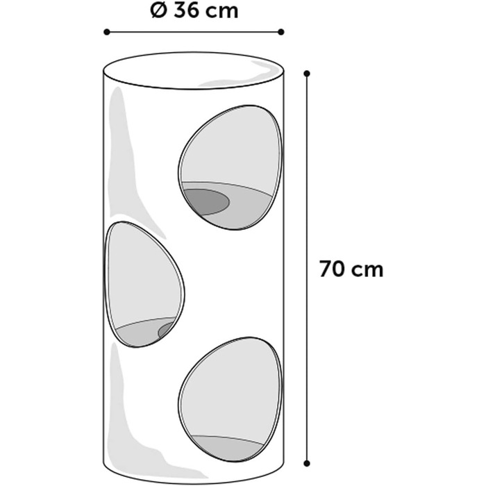 Дряпка для котів Flamingo Greta M – 70 см – діаметр 36 см – сизаль та плюш – 3 яруси
