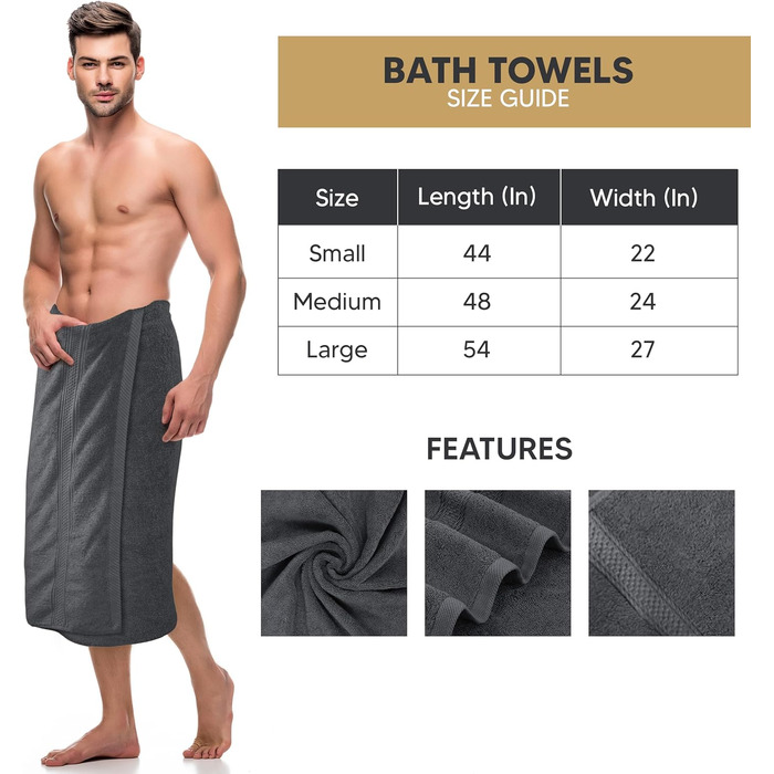Набір банних рушників Utopia Towels, 100% бавовна, 69 x 137 см, сірі, 4 шт. — м'які та гігроскопічні рушники для душу з петлею для підвішування