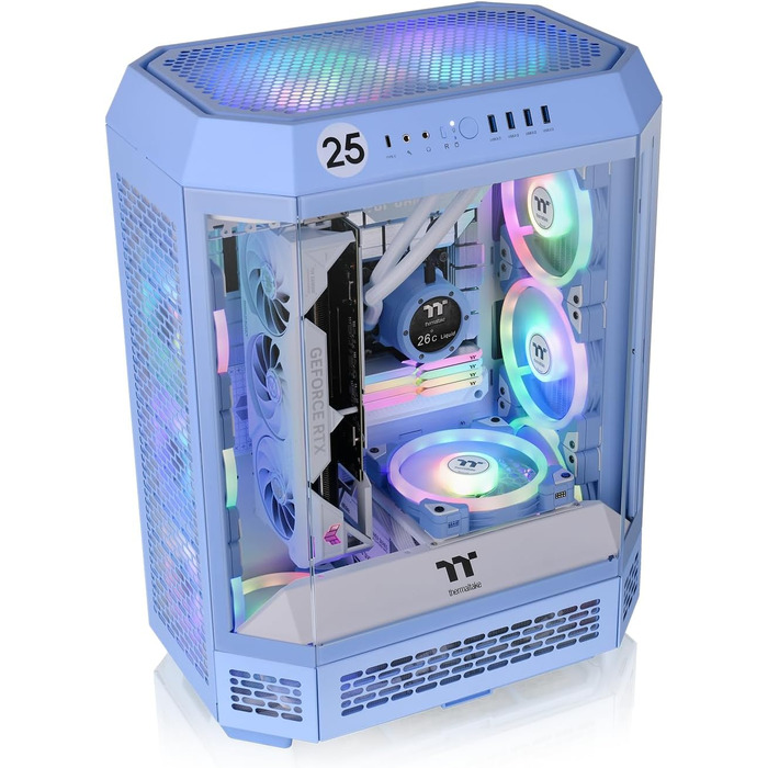Корпус для ПК Thermaltake The Tower 600 Mid Tower, приховані роз'єми, Hydrangea Blue