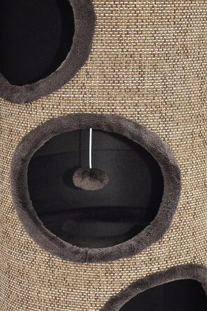 Котячий будиночок-стійка Nanook для великих котів XXL, ігровий комплекс з туалетом, 105 см (коричневий)