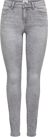 Джинси скінні жіночі ONLY WAUW середньої посадки, середньо-сірий денім, розмір S (34L)