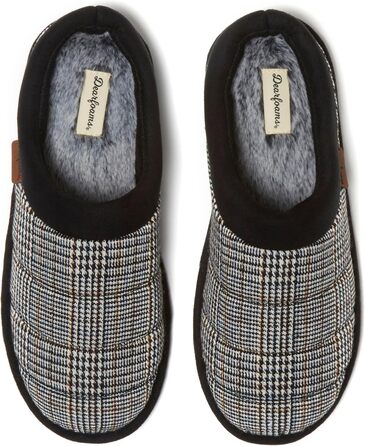 Dearfoams чоловічі тапочки-клоги Asher з піною з пам'яті, чорні, 44.5/45.5 EU