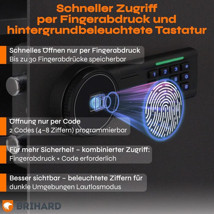 Сейф для дому Business XL Safe Tresor 60л Black Pearl з цифровим та відбитком пальця, вогнестійкий, для документів A4