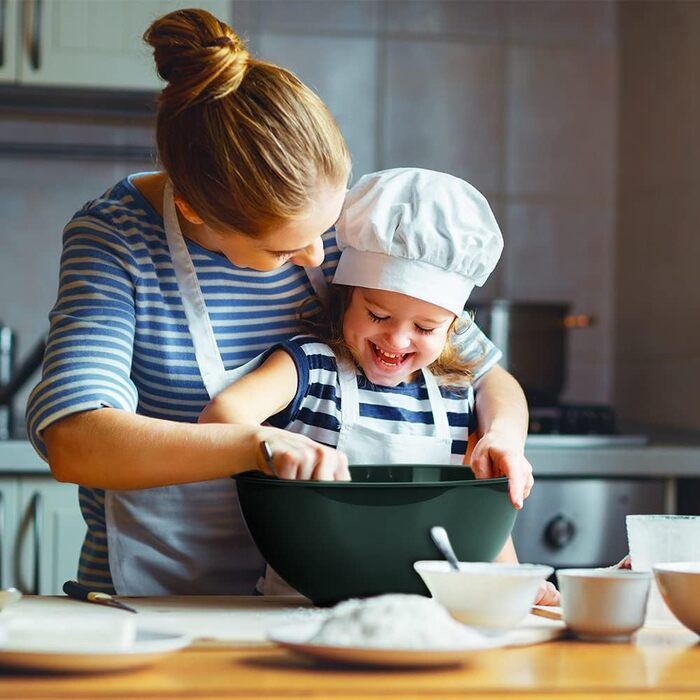 Набір мисок для перемішування BoxedHome з кришками, 12 шт. (6 мисок та 6 кришок), зелений омбре, пластик, для кухні