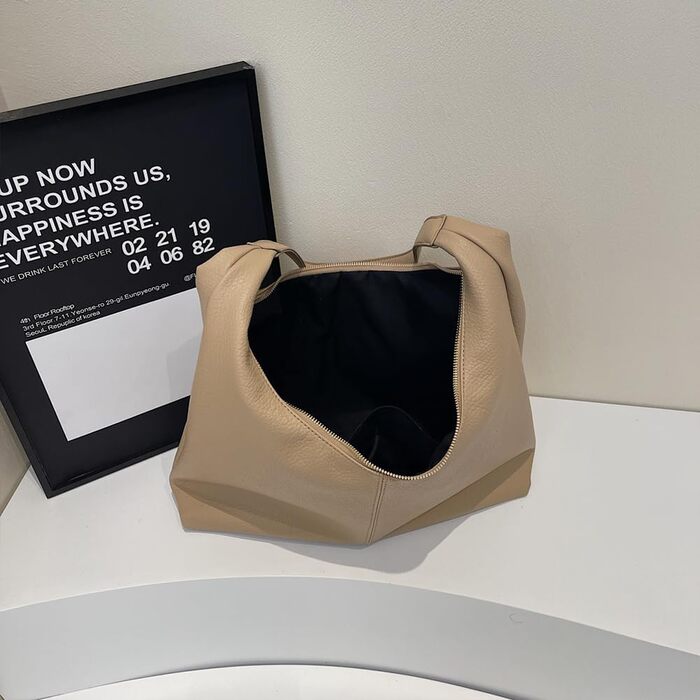 Сумка жіноча GSenhui Hobo бежева з м'якої шкіри, вінтажна сумка-тоут на плече