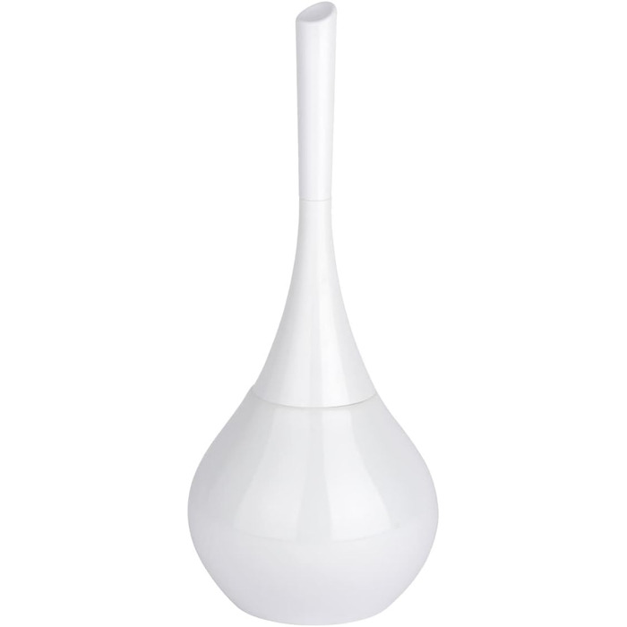 Набір для туалету WENKO Mod. Flakon: тримач щітки та щітка для унітазу, кераміка та пластик, Ø 17 см x 42,5 см, білий