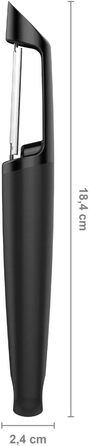 Овочечистка Fiskars Functional Form 18 см, сталь/пластик, чорно-помаранчевий (1014419)