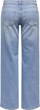 Джинси жіночі широкі ONLJudy з легкої блакитної джинсової тканини, висока посадка