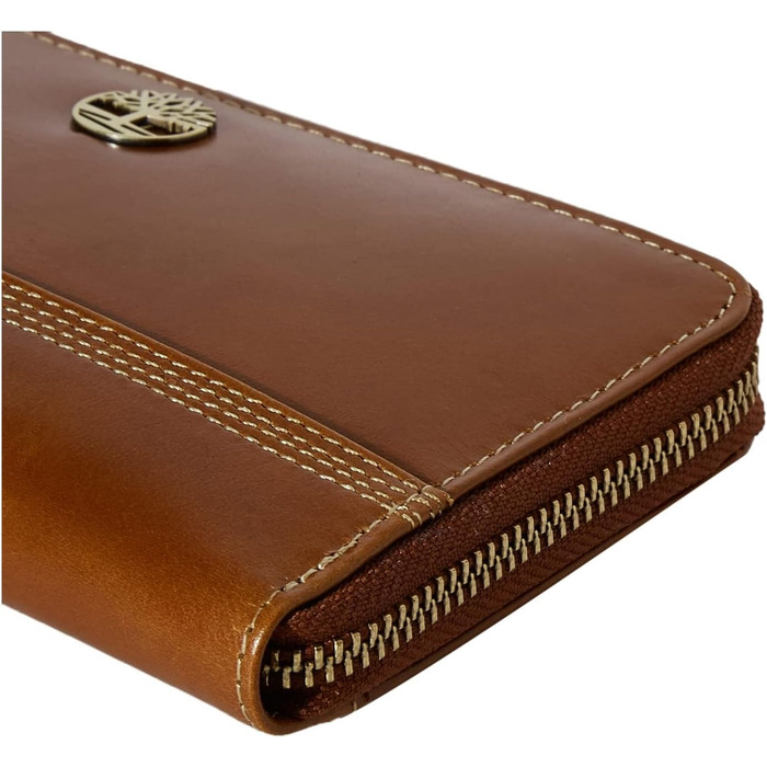 Timberland Women's Leather RFID Zip Around Wallet Clutch with Wristlet Strap