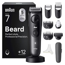 Триммер для бороди Braun Series 7 BT7420 Сірий: Акумуляторний, Водонепроникний, 40 налаштувань довжини + 12 насадок, Gillette Fusion5