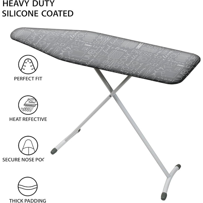 Чохол та килимок для прасувальної дошки, стрейчевий, бавовна, сірий