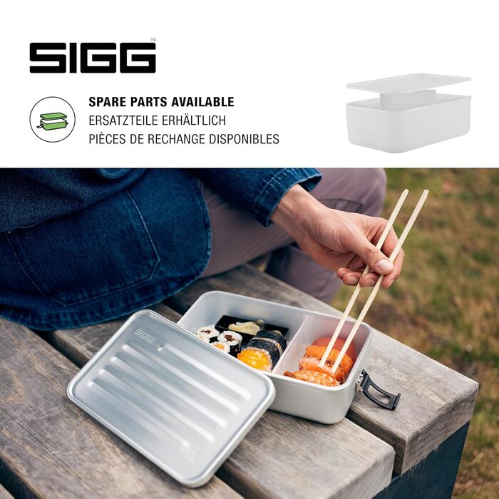 SIGG - Alu Lunchbox Plus - Lunchbox with Compartment - Award-Winning - Dishwasher Safe & Microwave Safe - Absolutely Leak-Proof - Feather-Light - BPA-Free