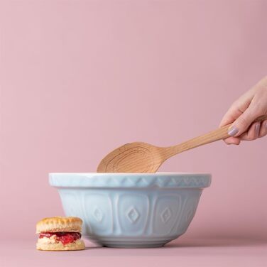 Mason Cash Stoneware Mixing Bowl 24 cm, Light Blue, 2 L, Dough Bowl for Bread Dough, Cake Dough or Pizza Dough, made of high-quality, chip-resistant stoneware, large dough bowl