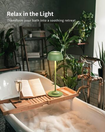 Світлодіодна настільна лампа бездротова LED для вулиці та дому, димована, з акумулятором 5200mAh, IP54, чорна (2 шт)