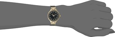 Жіночий годинник-браслет Anne Klein Premium Crystal Accented Resin Bangle (чорний/золотий)