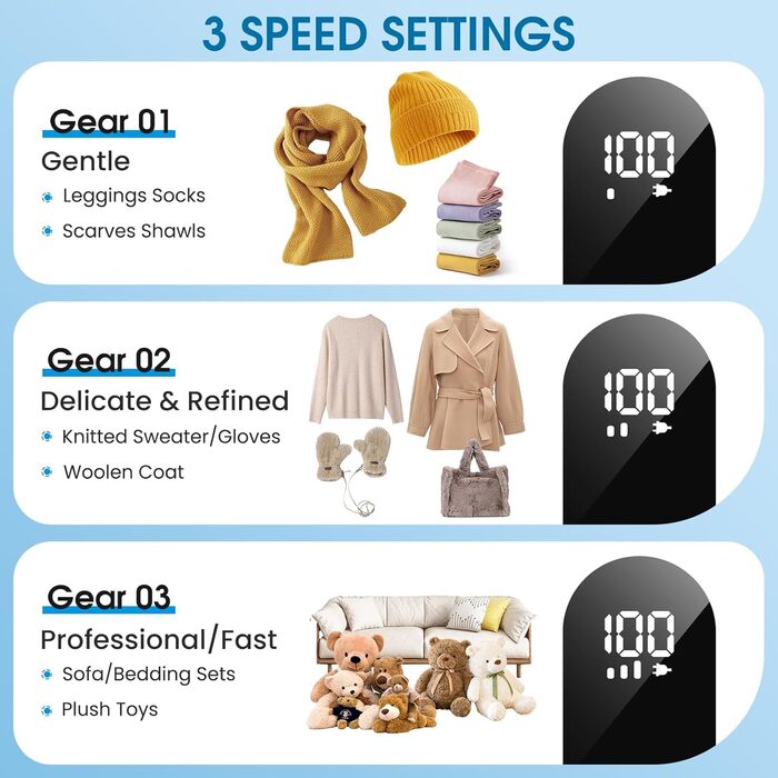 Електричний видалення ворсу Maxtachi - бездротовий зніматич ворсу для одягу з LED-дисплеєм, 6-клинковий ніж, для всіх тканин, чорний