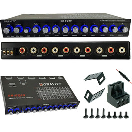 Автомобільний еквалайзер Gravity EQ19 1/2 DIN, 9-смуговий, 9V, 3 RCA виходи, AUX/DVD, передній/задній/сабвуфер