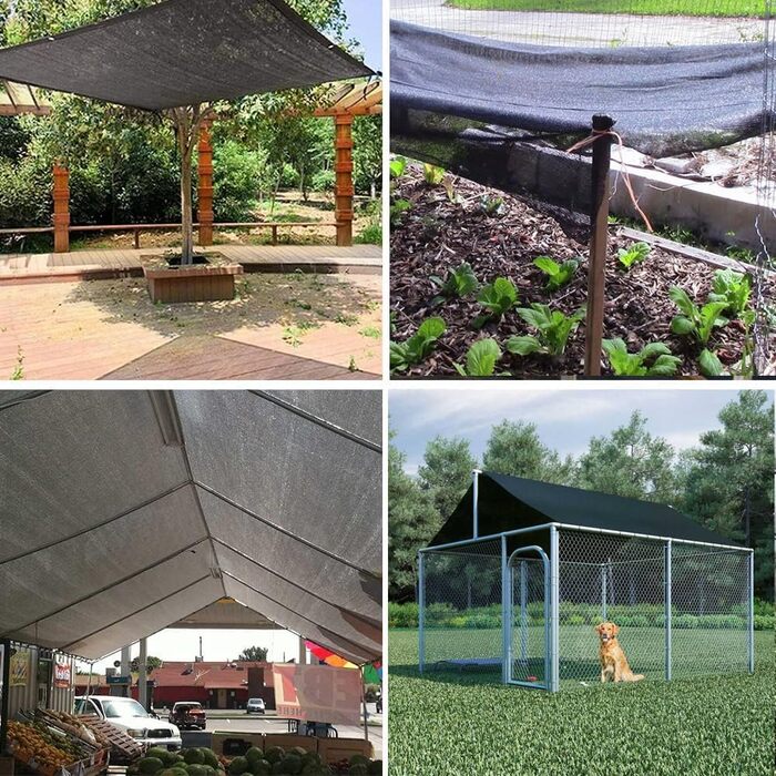 Vocray 40% Shade Net, 2X6M Shade Net with Grommets, Lightweight and Durable Shade Net for Garden, Plants, Greenhouse, Vegetables, Flowers, Outdoor