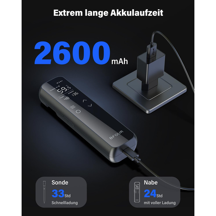 Термометр для гриля та духовки BFOUR WiFi Bluetooth з 6 датчиками, IP67, 2600mAh, керування через додаток