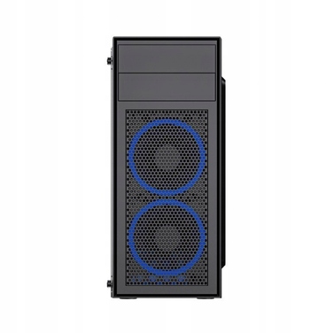 Корпус Gembird Midi Tower, чорний, з LED-вентиляторами та скляною панеллю