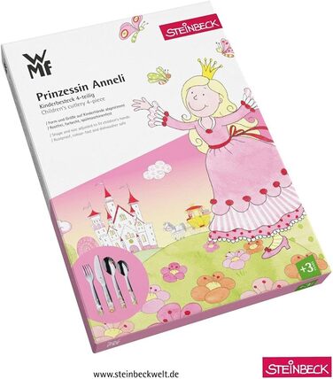 Дитячий столовий прилад WMF Prinzessin Anneli (4 шт.), нержавіюча сталь, для дітей від 3 років, без гравіювання