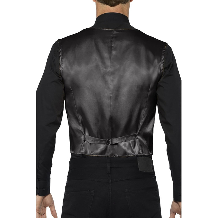 Чоловіча жилетка з паєтками Smiffys для Хелловіну, чорна, розмір S (34-36)