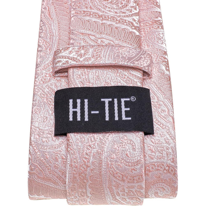 Краватний комплект Hi-Tie: краватка, краваткові хустинки та краваткові затискачі, блідо-рожевий колір