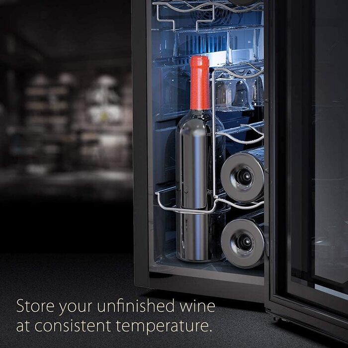 Міні-холодильник для напоїв на 38 літрів з подвійними скляними дверцятами та регульованими полицями. Ідеально для дому, кухні, бару, офісу. Місце для 120 банок соди/пива. Тиха робота, поворотні двері.