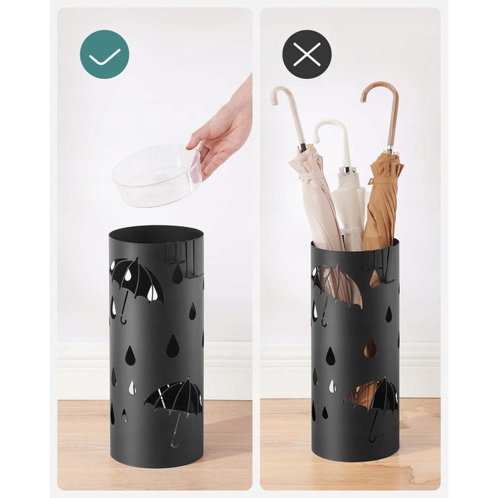 Підставка для парасольок Songmics, металева, чорна